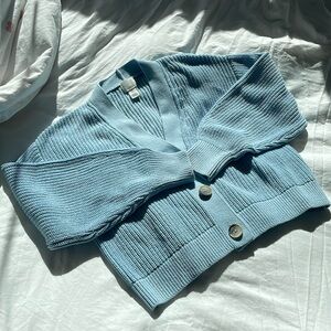 EUC H&M Oversized Blue Button-Up Cardigan